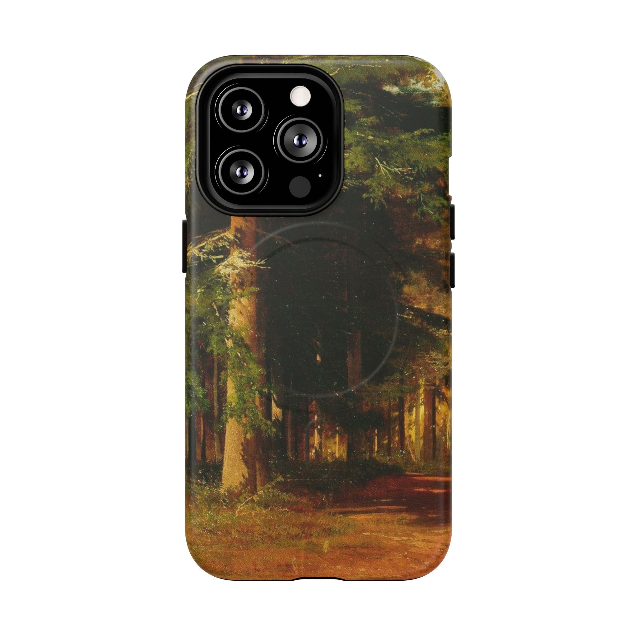 Coque de téléphone Chemin forestier d'automne | Coque magnétique robuste, illustration de paysage d'automne