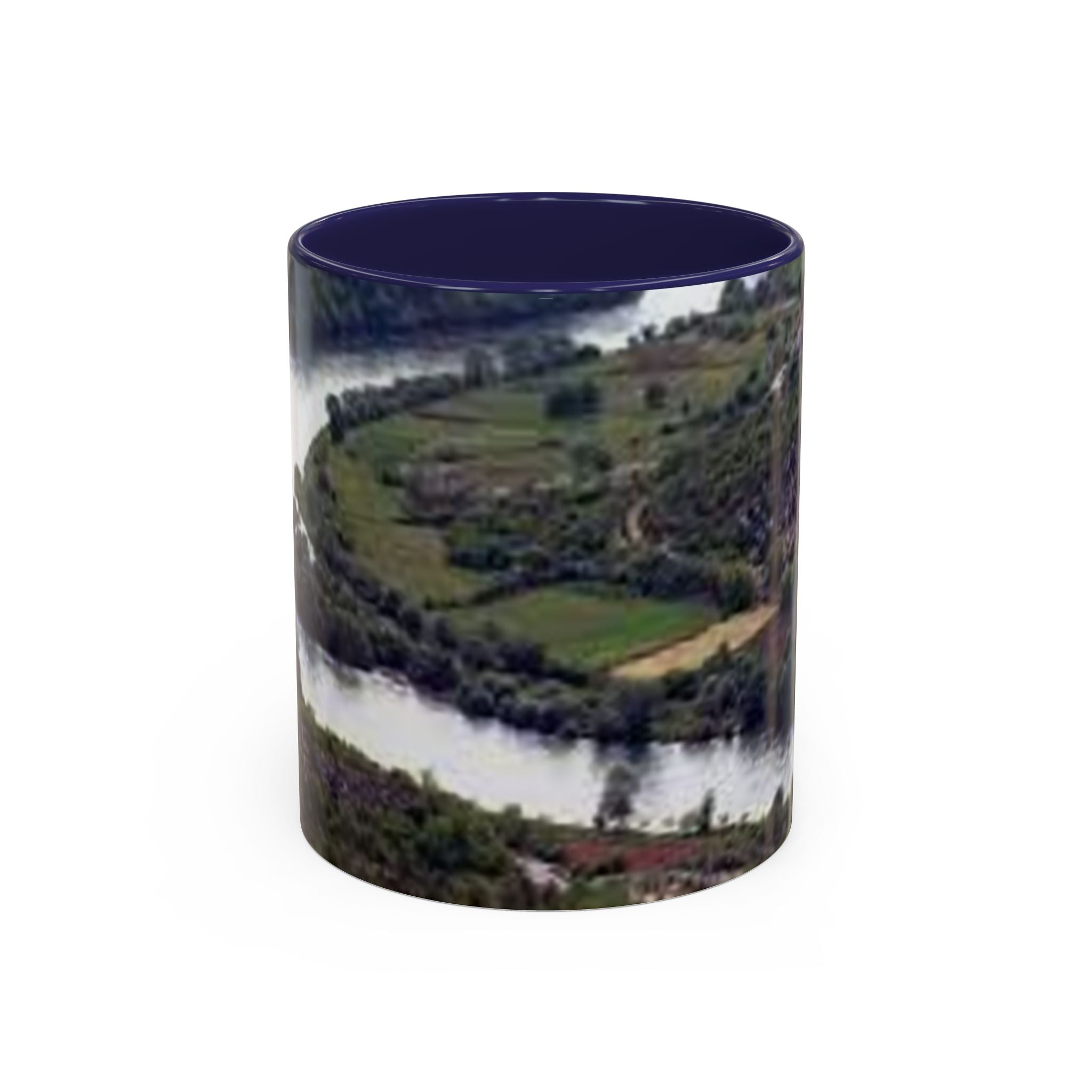 Riverside Landscape Coffee Mug | Accent Black Handle and Rim