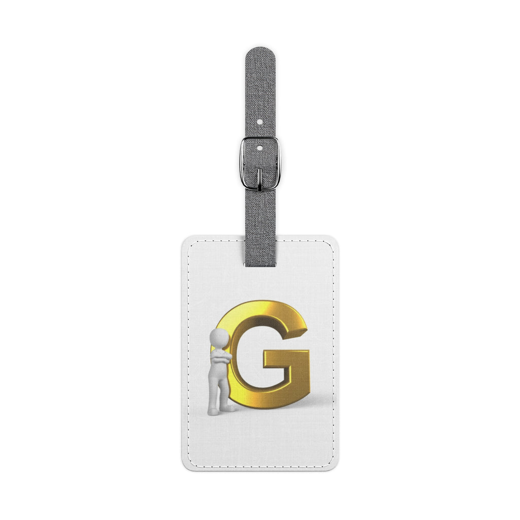 Gold Letter G Monogram Luggage Tag | Saffiano Polyester Rectangle