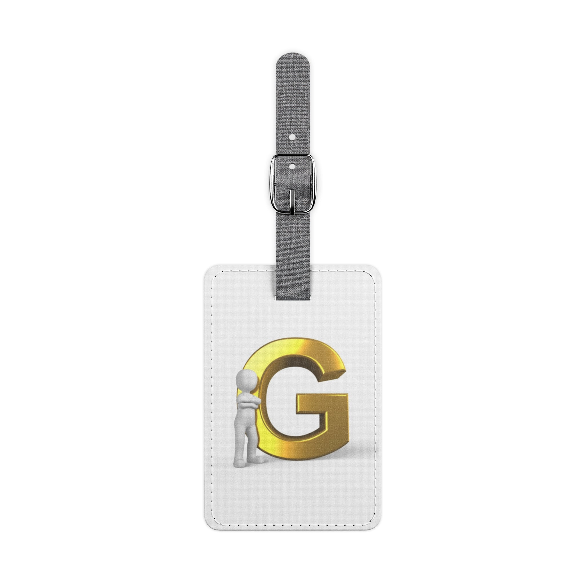 Gold Letter G Monogram Luggage Tag | Saffiano Polyester Rectangle