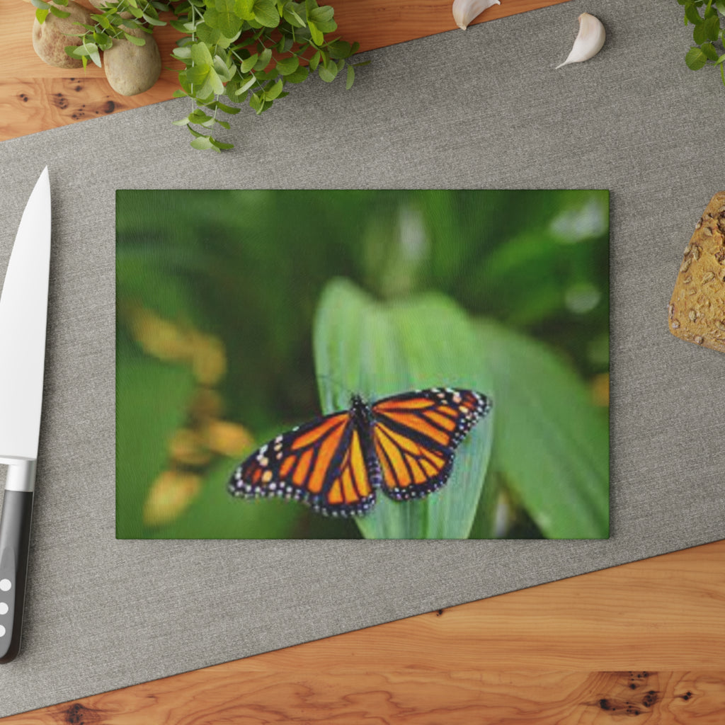 Abstract Black Geometric Art Glass Cutting Board | Kitchen Countertop Decor