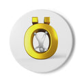 Gold Ö Letter Coaster | Ceramic Drink Coaster, Scandinavian Typographic Design