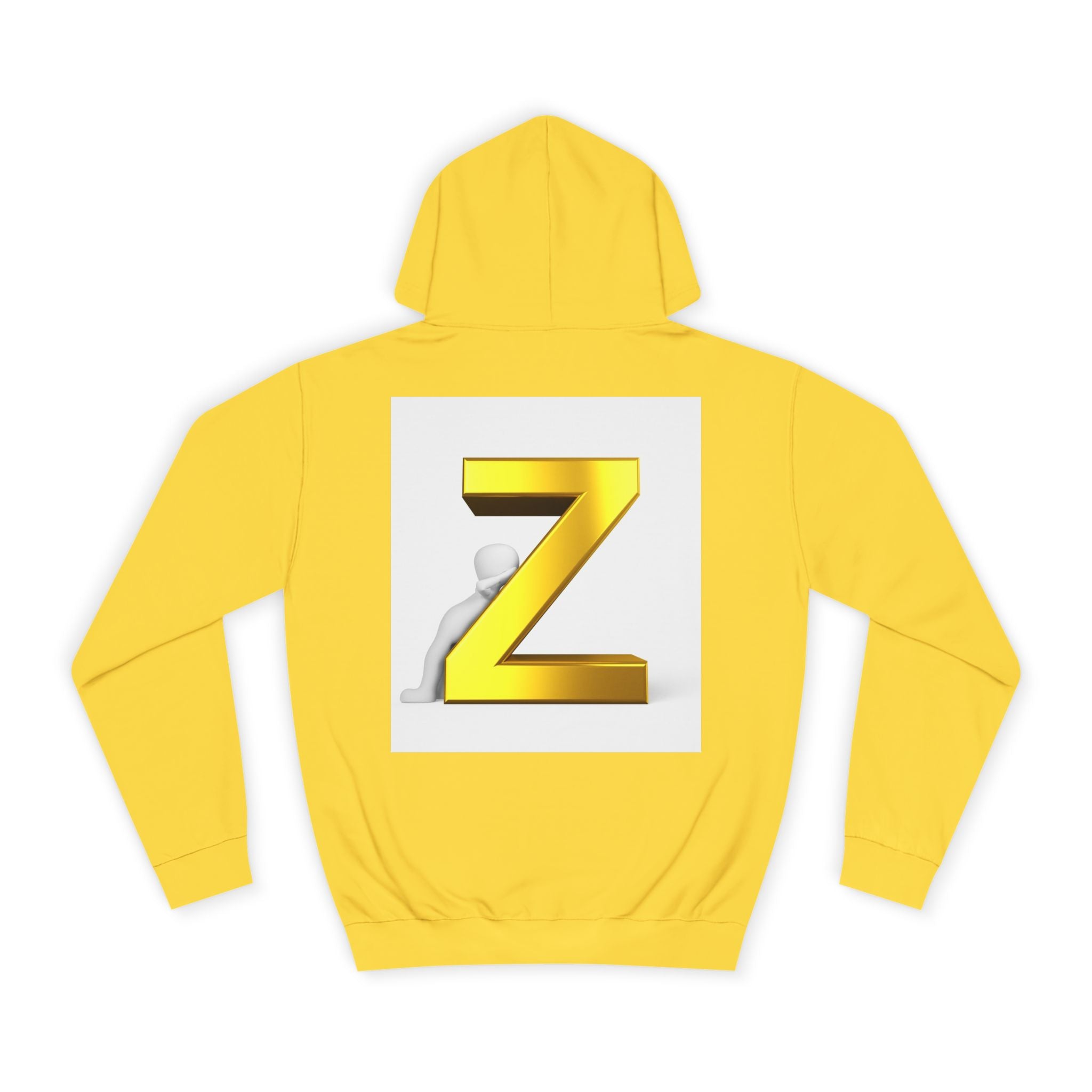Gold 3D Letter Z Hoodie | Monogram Initial Sweatshirt