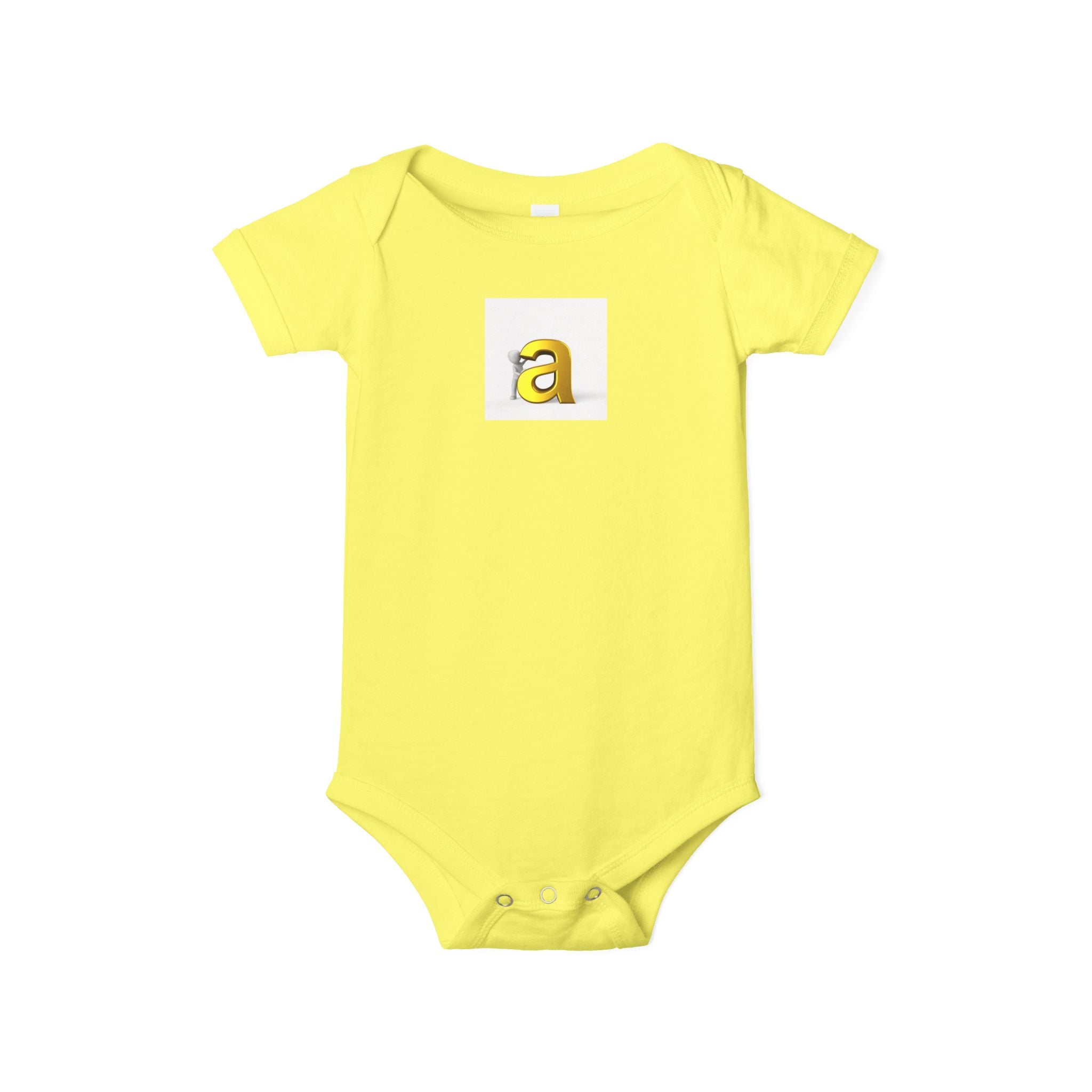 Grenouillère bébé lettre « a » dorée | Barboteuse en jersey pour nourrisson