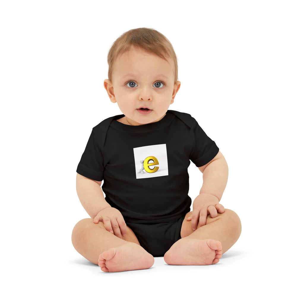 Yellow Lowercase e Baby Onesie | Infant Jersey One Piece
