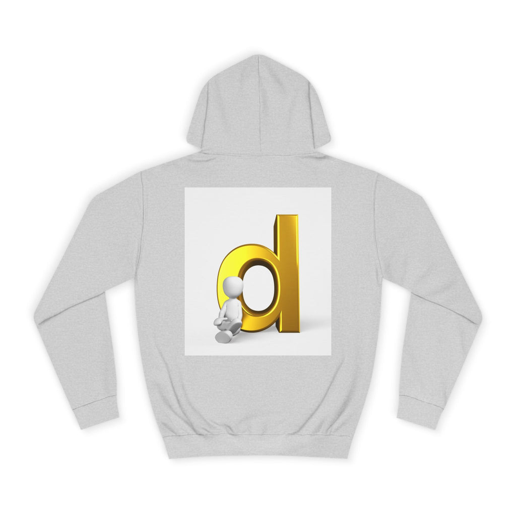 3D Gold Letter D Hoodie | Minimal Monogram Initial Sweatshirt