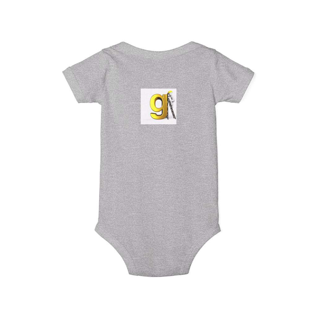 Yellow Letter G with worker Onesie | Baby Bodysuit, Alphabet Initial