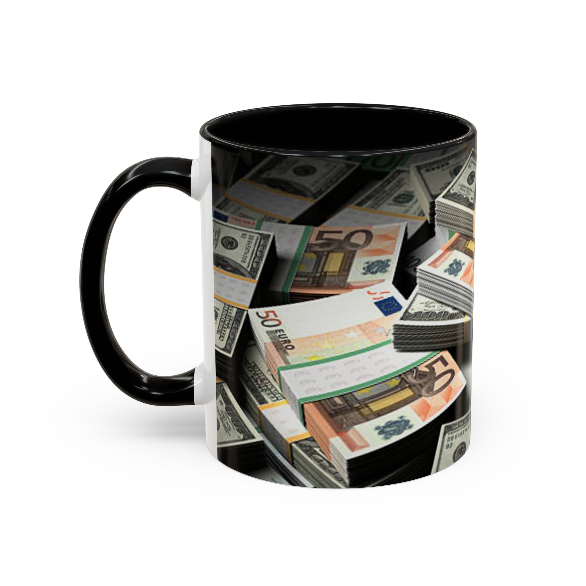 Geldstapel-Tasse | Akzent-Kaffeetasse 325 ml 444 ml, Bargeld-Muster