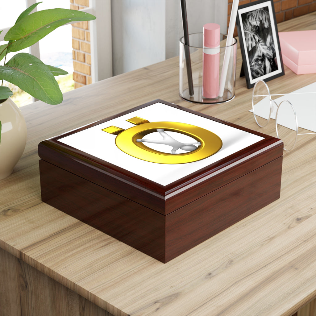 Gold Letter Ö Jewelry Box | Black Lacquer Trinket Case