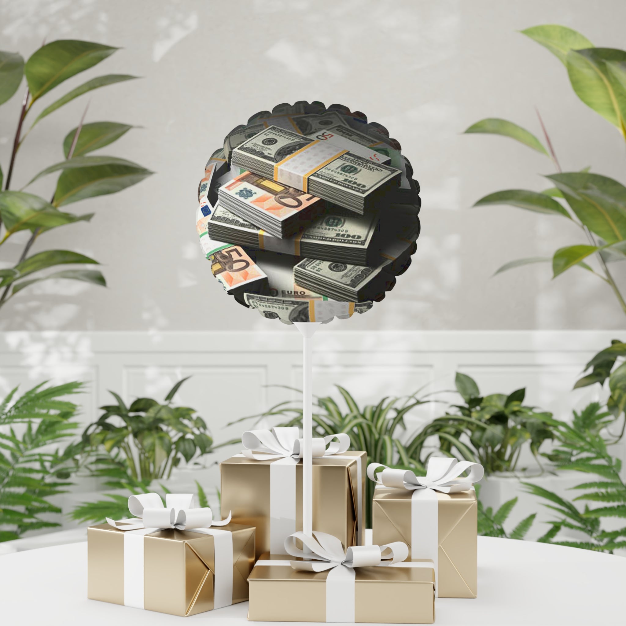 Stacked Cash Print Balloon Round Balloon
