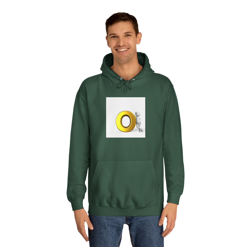 Gold O Letter with 3D Figure Hoodie | Monogram O Sweatshirt