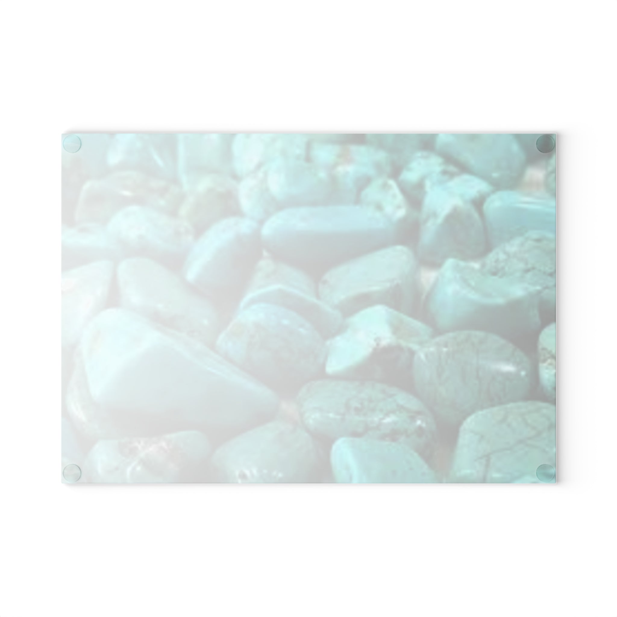 Turquoise Pebble Pattern Glass Cutting Board | Gemstone Kitchen Board