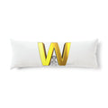 Gold 3D Letter W Body Pillow | Monogram Initial Decorative Pillow