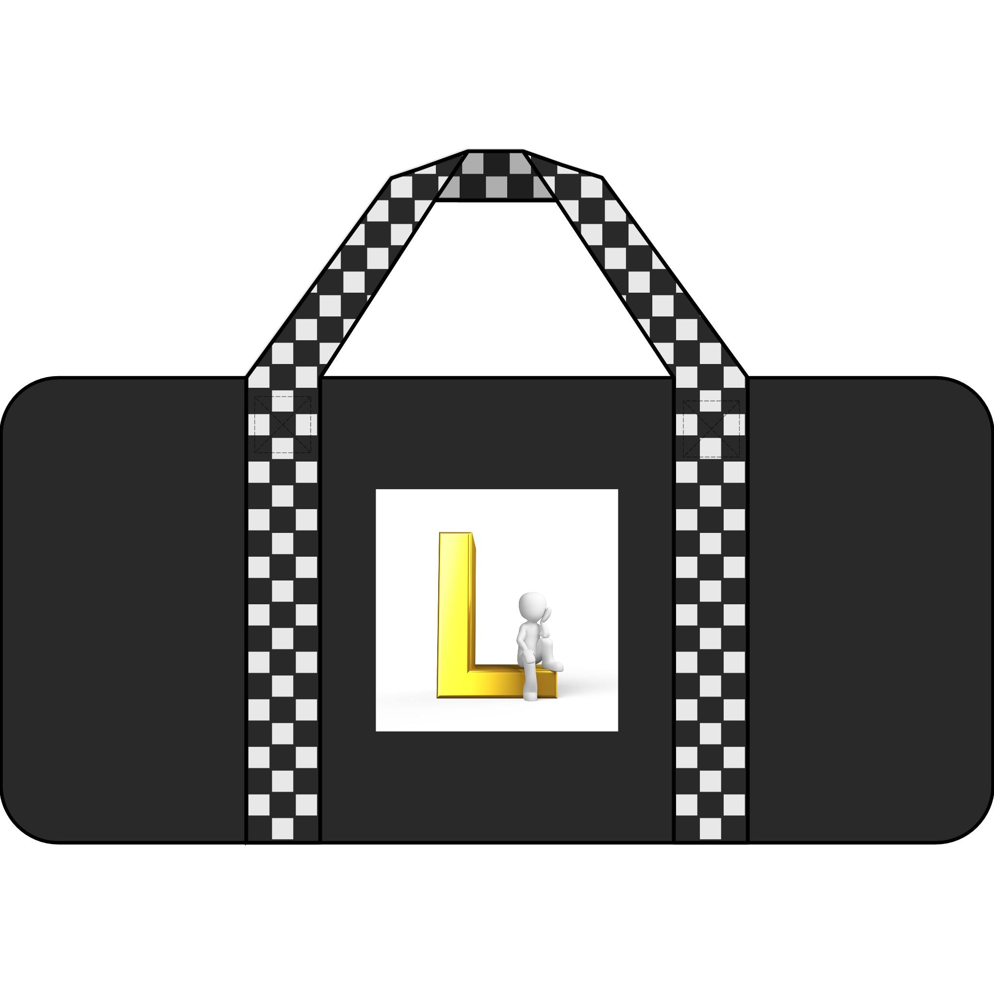 Yellow Letter L Logo Tripper Duffel Bag | Checker or Camo Strap Options