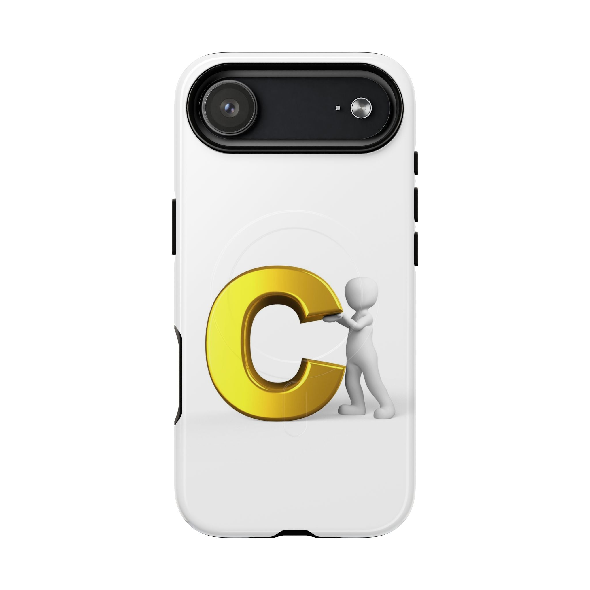 Coque de téléphone Monogramme Lettre C Dorée | Coque magnétique robuste