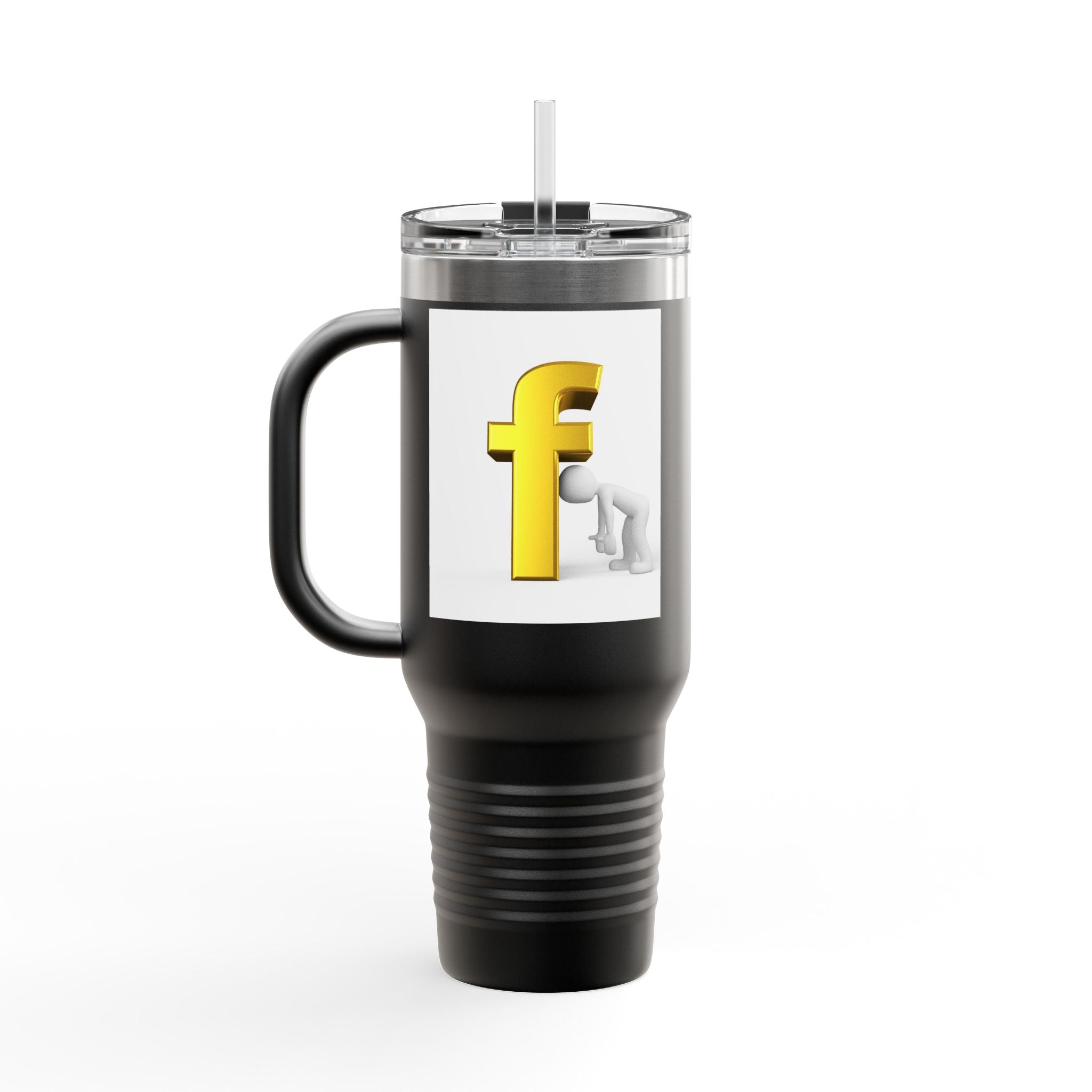 3D Letter F Graphic Travel Mug | 40oz Insulated Tumbler