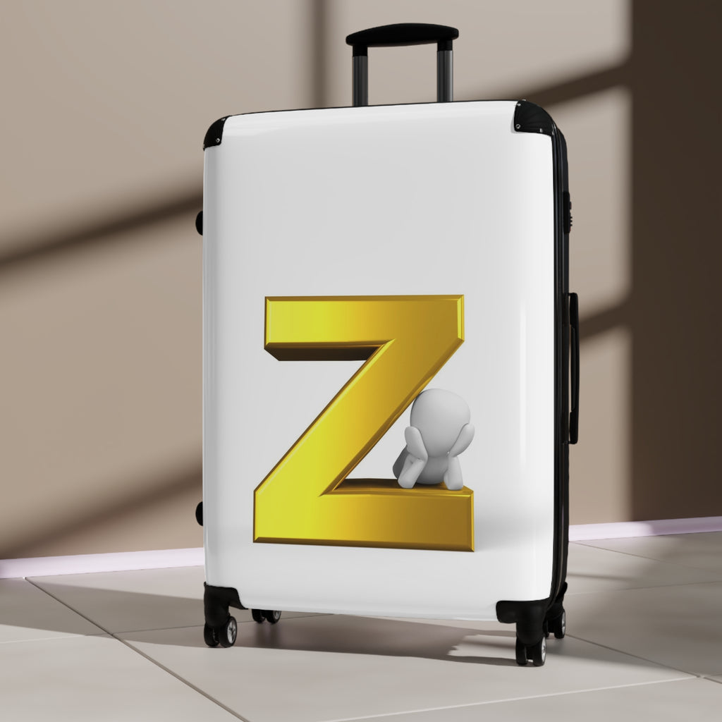 Gold Letter Z Monogram Suitcase | Personalized Luggage Initial