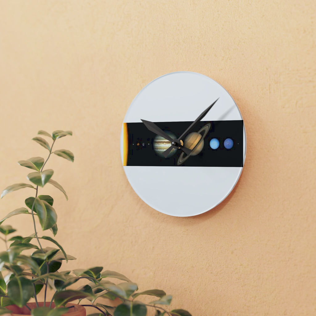 Solar System Planets Acrylic Wall Clock | Space Planet Design