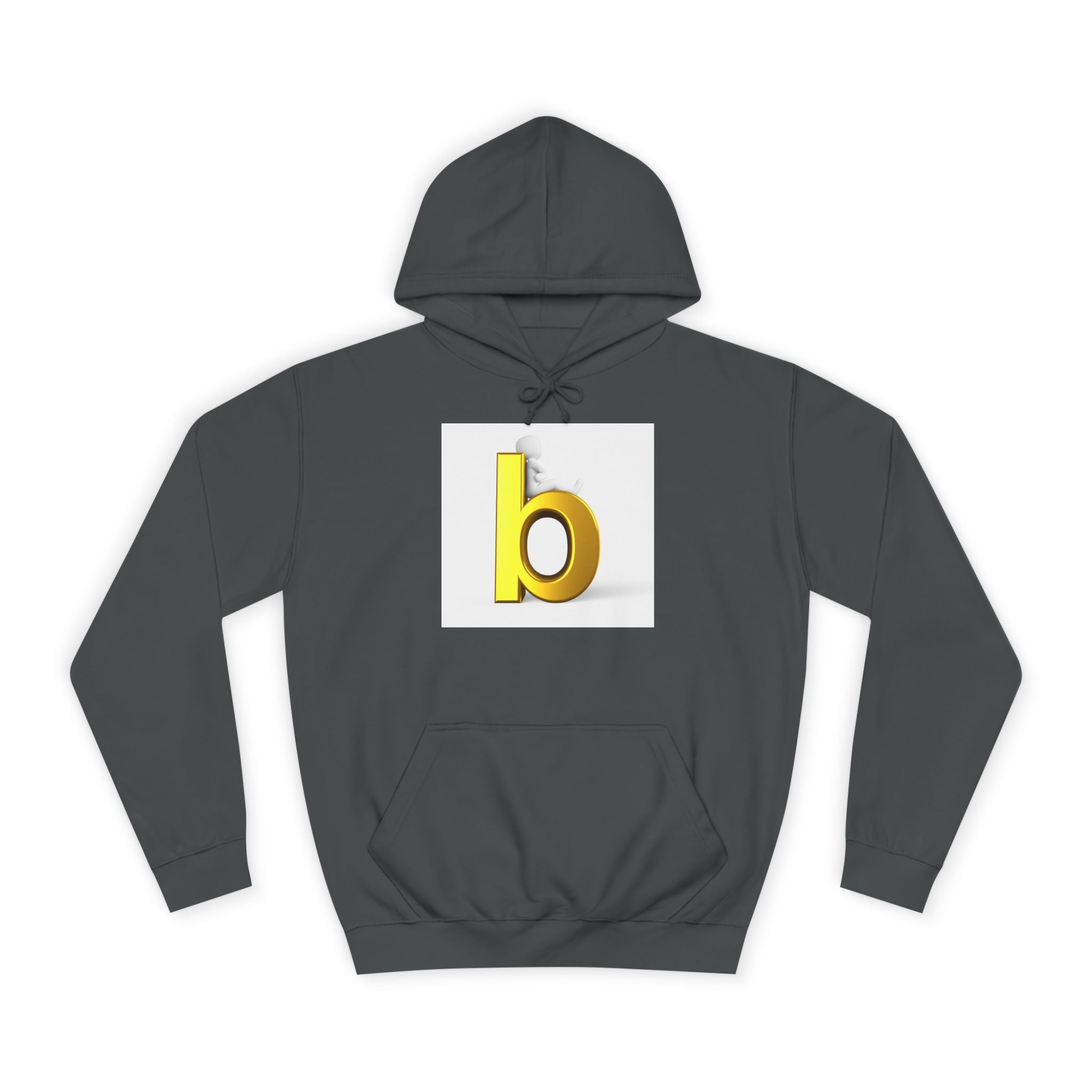 Yellow 3D Letter b Hoodie | Minimal Monogram Initial Sweatshirt