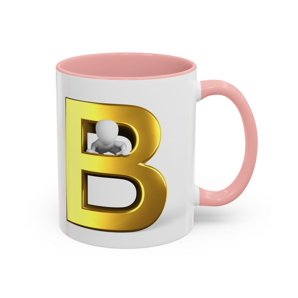 Gold Letter B with 3D Character Mug | Accent Coffee Mug