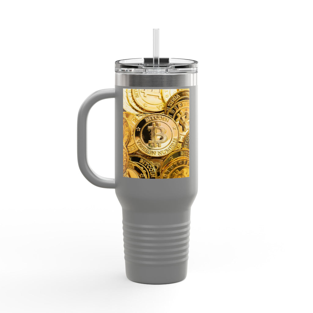 Bitcoin Coin Pattern Travel Mug | 40 oz Insulated Tumbler