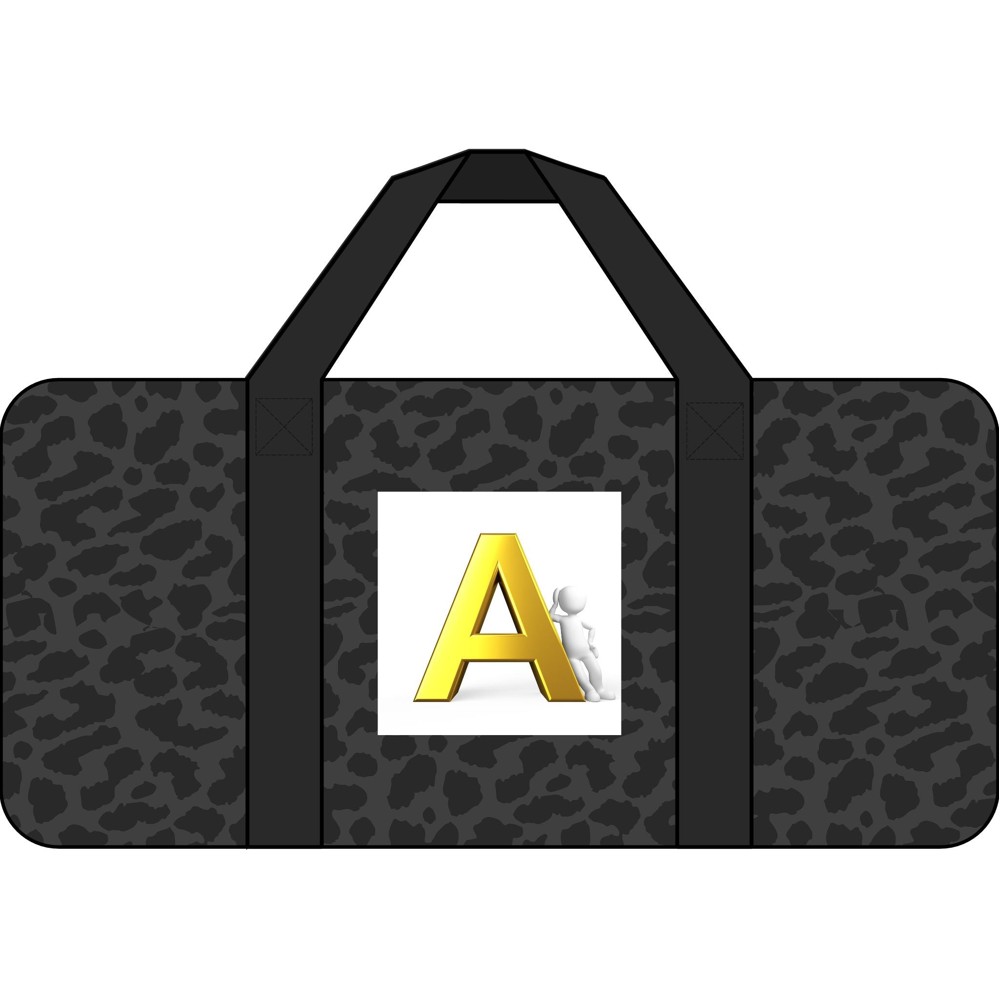 Yellow Letter A Monogram Duffel Bag | Checker or Camo Strap Options
