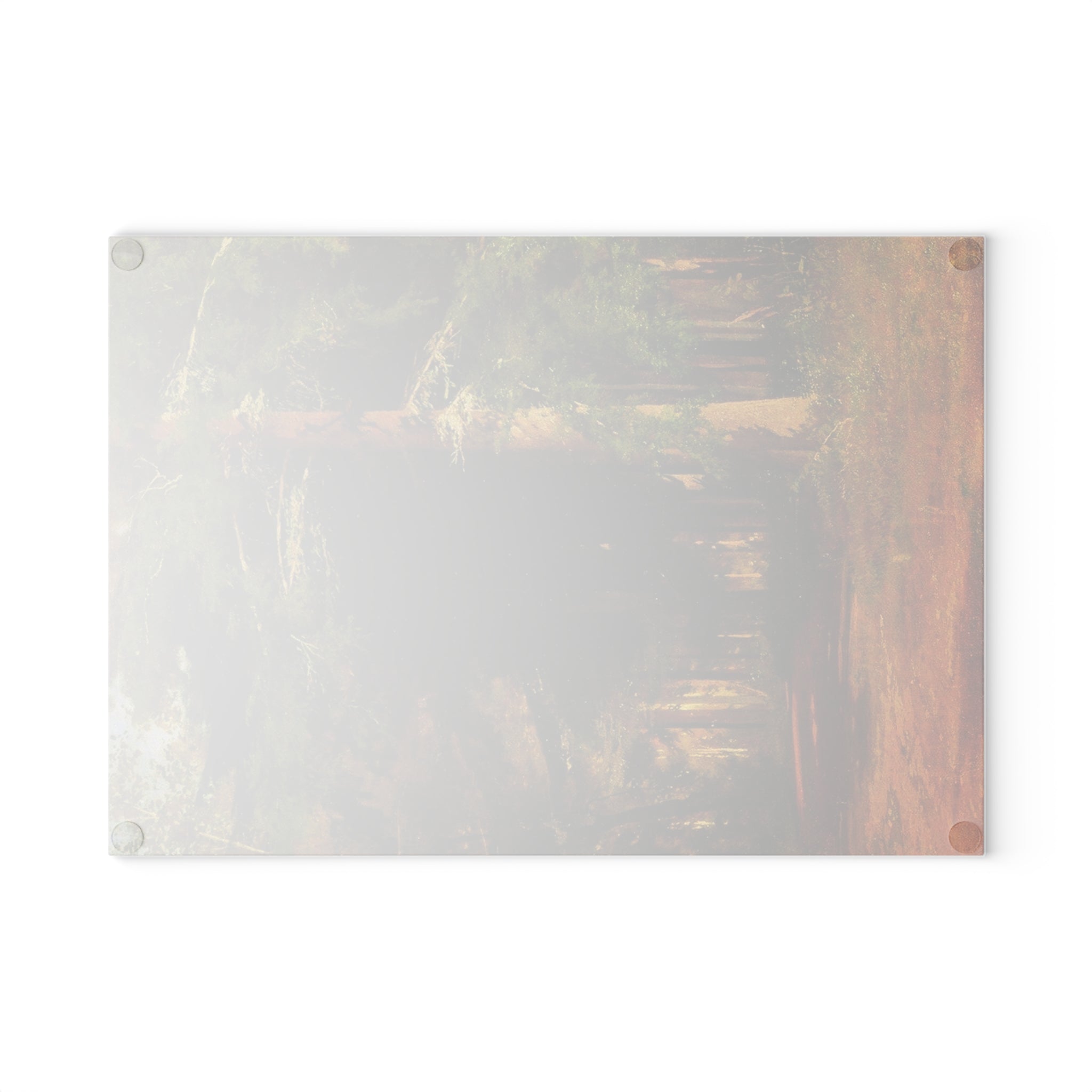 Forest Path Painting Glass Cutting Board | Woodland Landscape Art