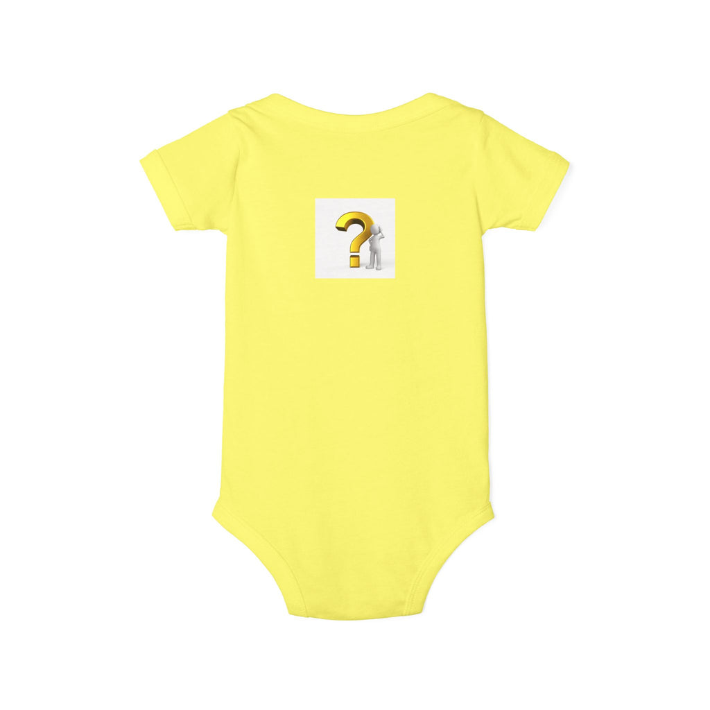 Gold Question Mark Design Infant Onesie | Curious Baby Bodysuit