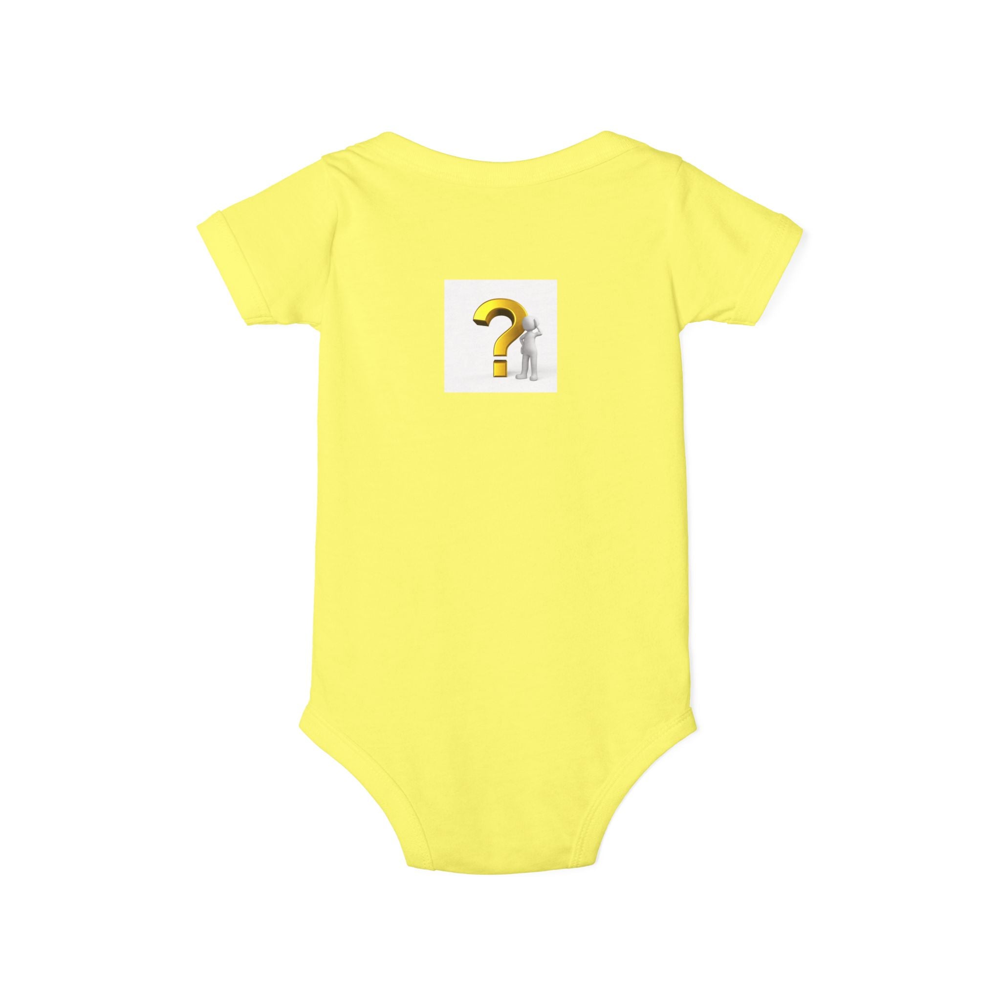 Gold Question Mark Design Infant Onesie | Curious Baby Bodysuit