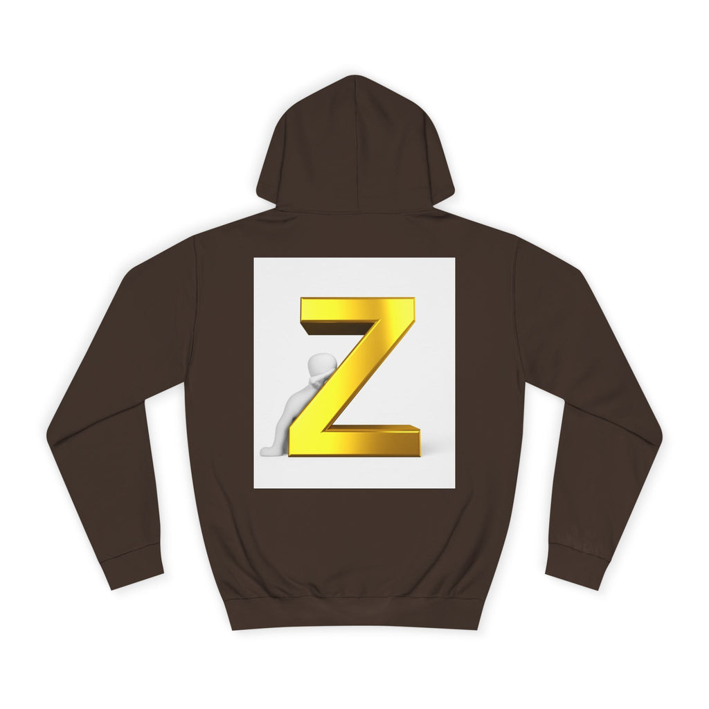 Gold 3D Letter Z Hoodie | Monogram Initial Sweatshirt