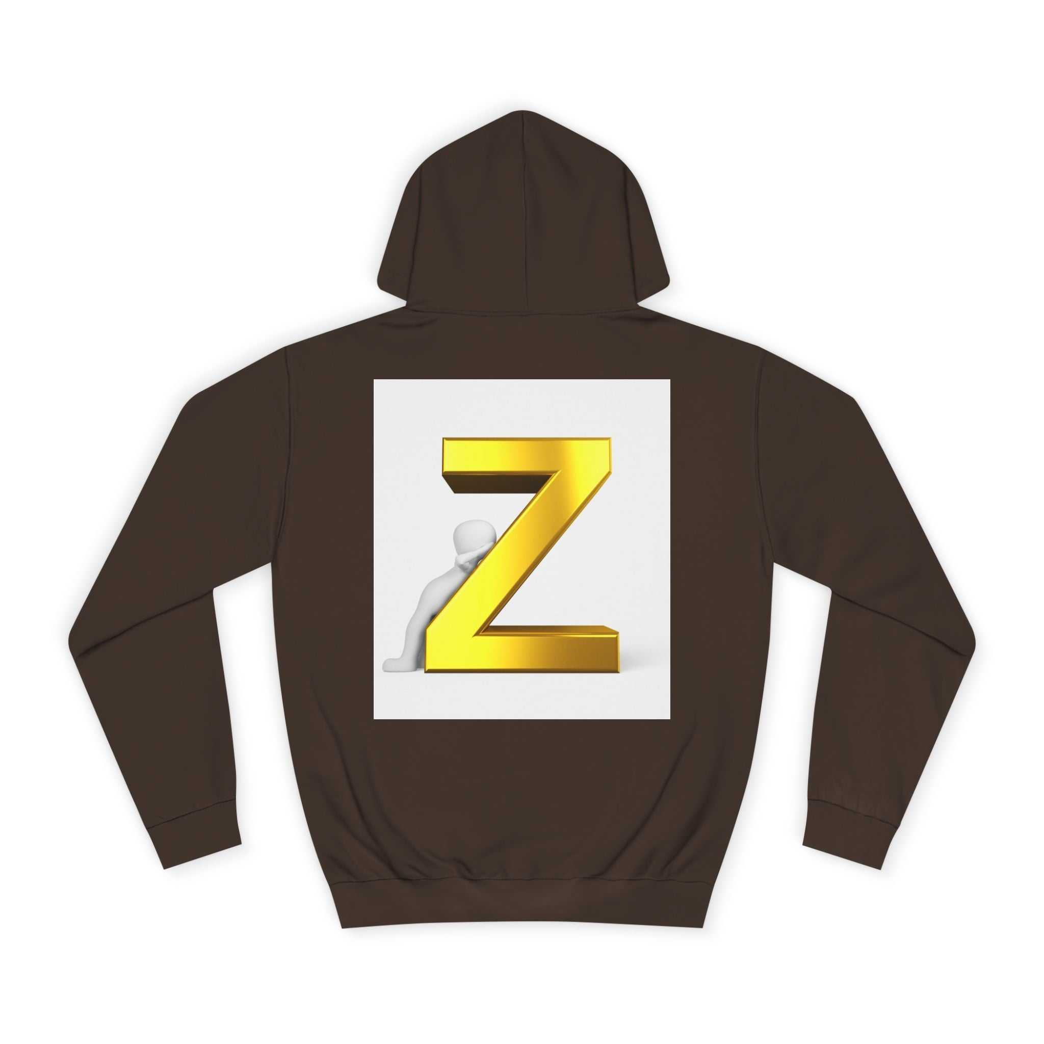 Gold 3D Letter Z Hoodie | Monogram Initial Sweatshirt