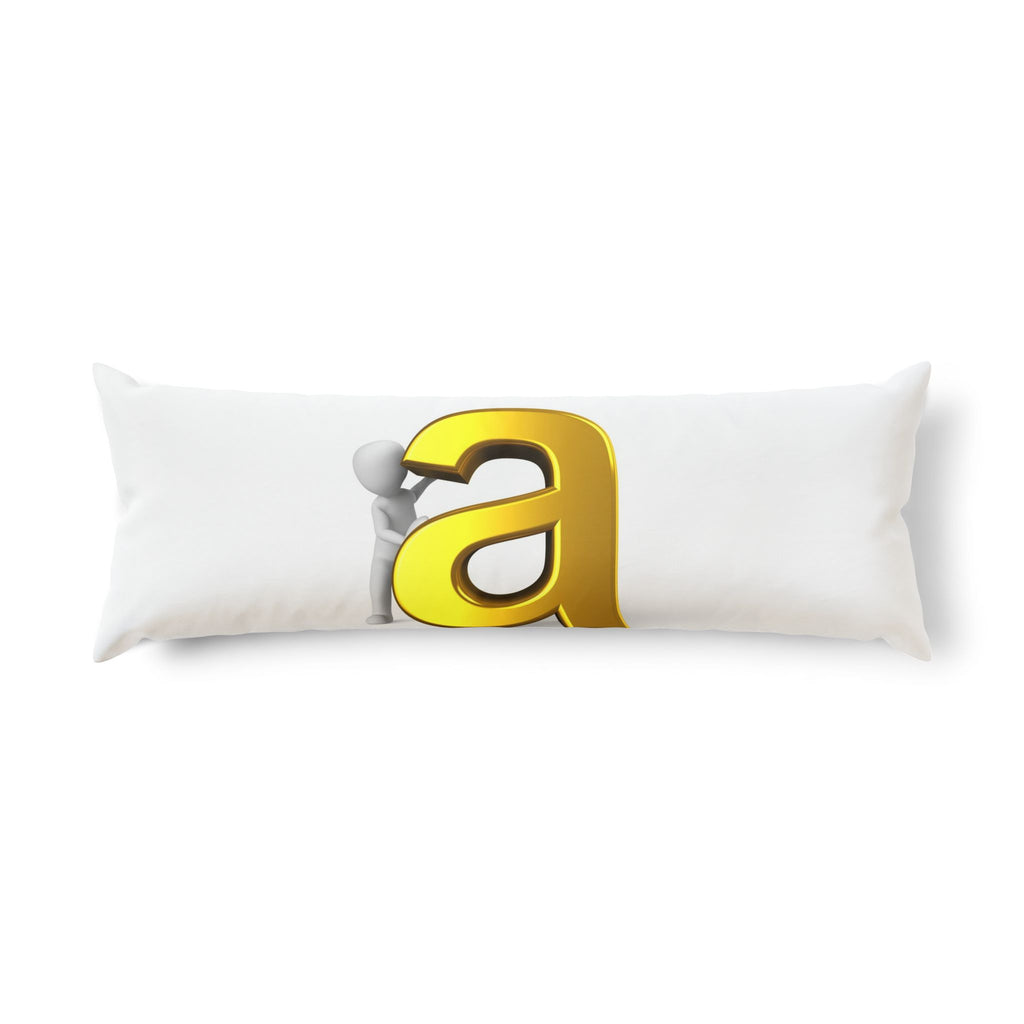 3D Gold Letter A with Hug Body Pillow | Alphabet Monogram Pillow