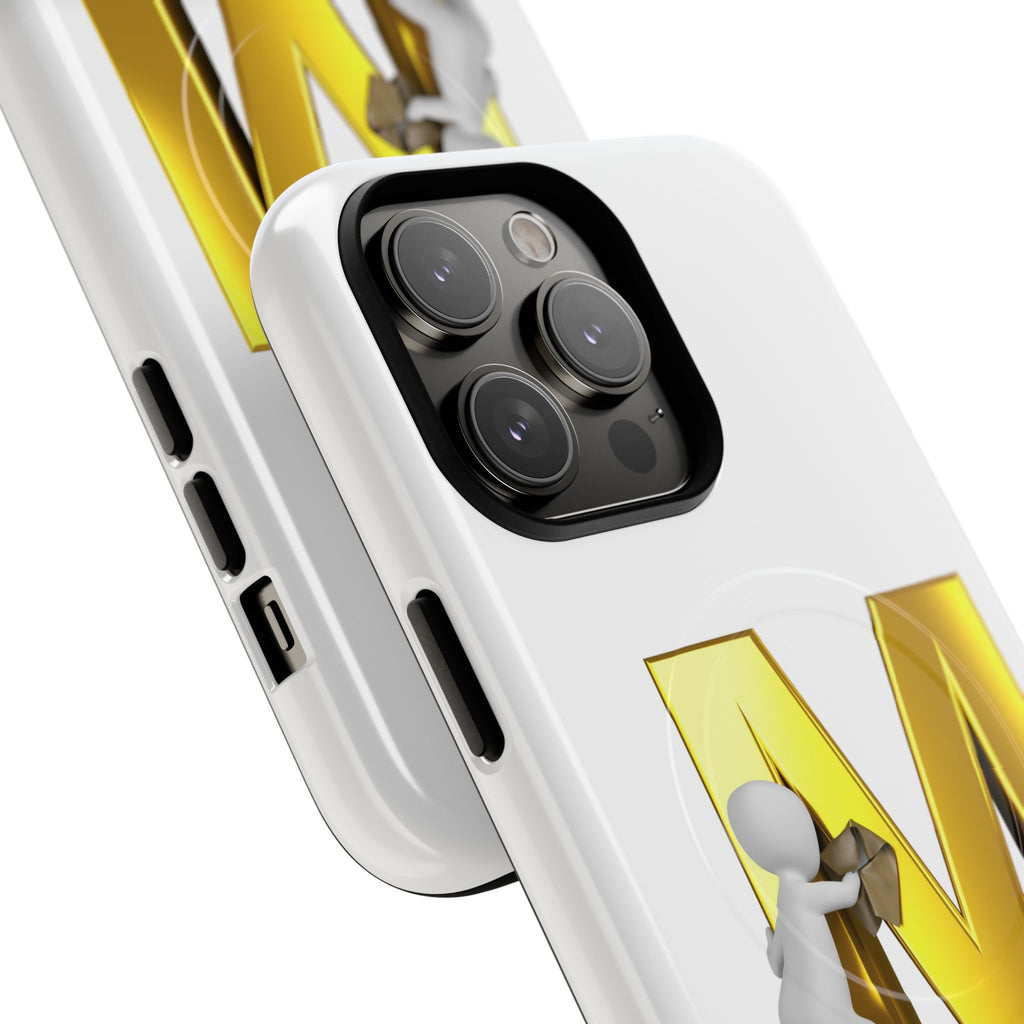 Gold Letter M with Worker Phone Case | Magnetic Tough Case