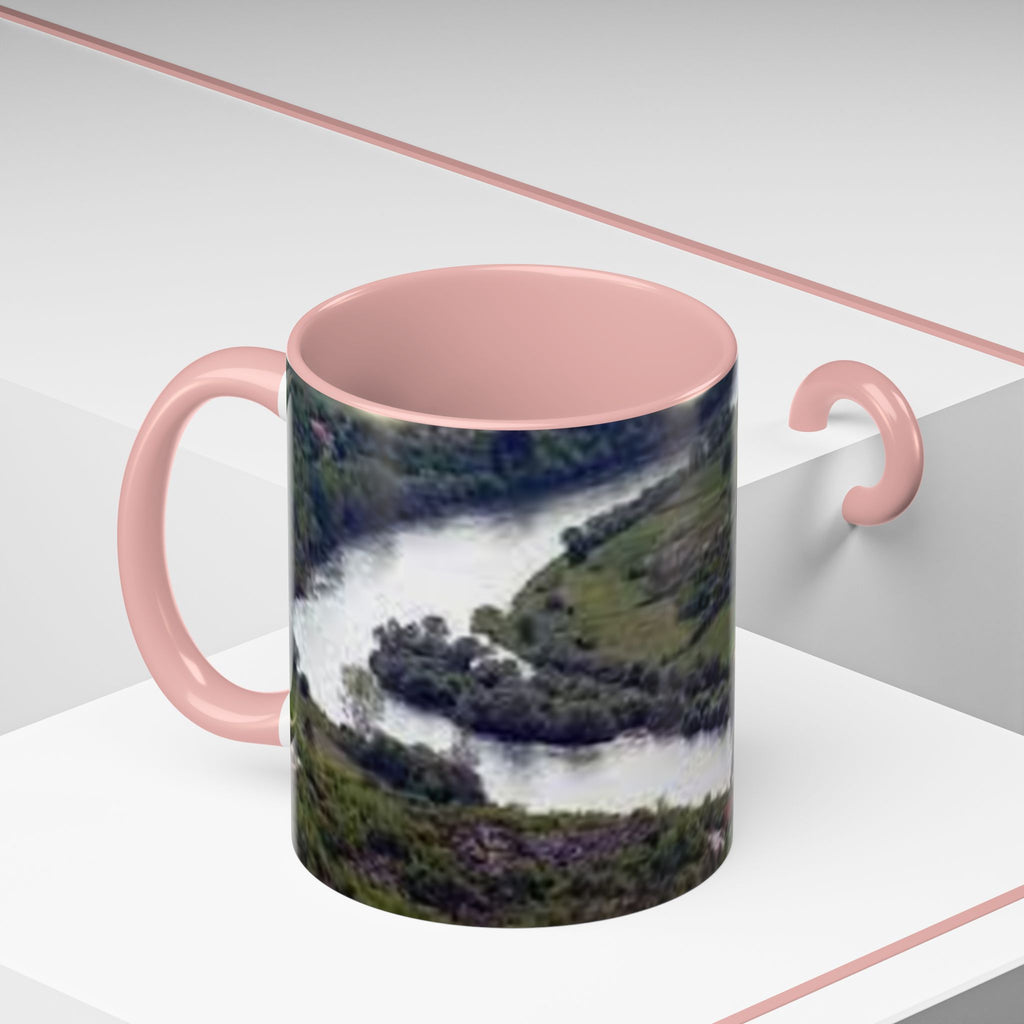 Riverside Landscape Coffee Mug | Accent Black Handle and Rim