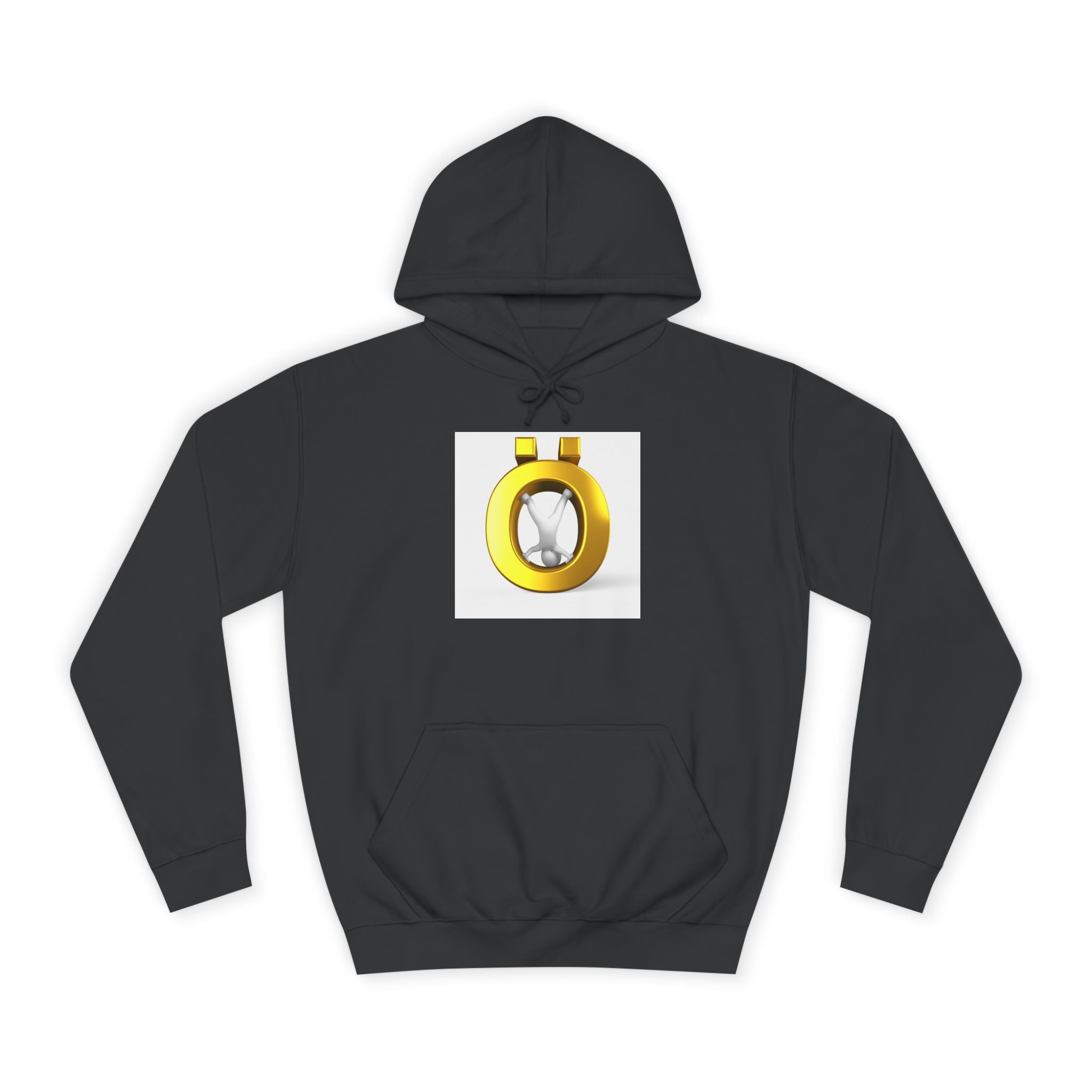Gold Letter Ö Hoodie | Minimal Jewelry Logo, White Pullover