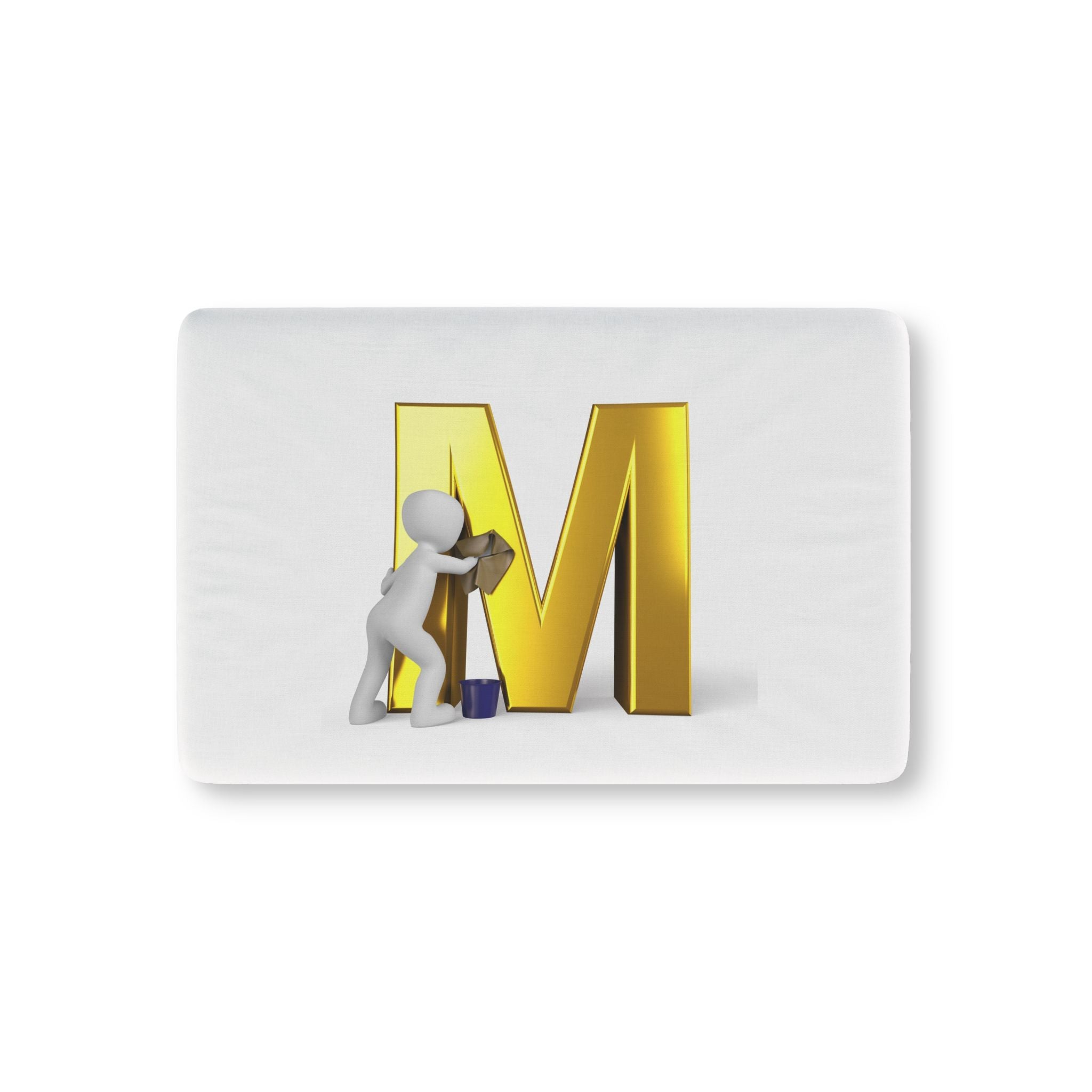 Gold Letter M with Painter Baby Fitted Crib Sheet | Monogram Nursery