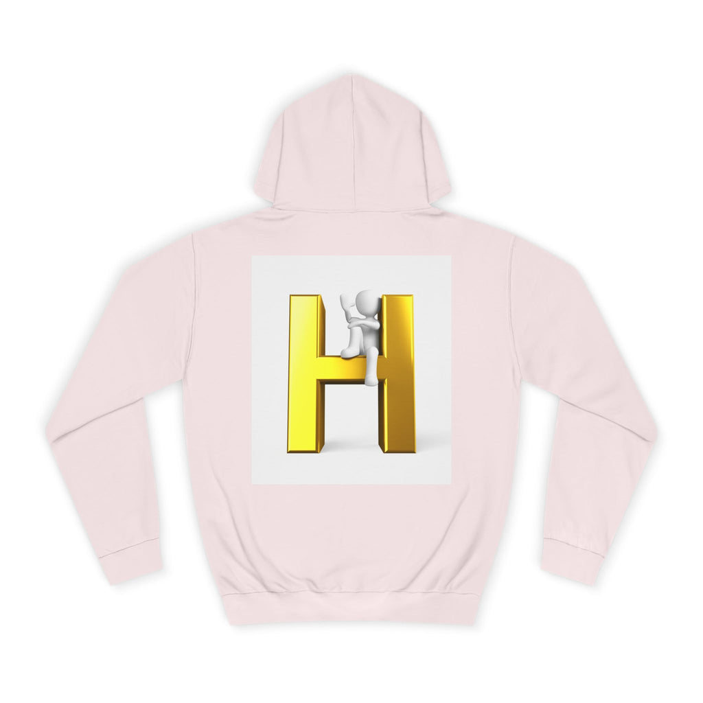 Gold 3D Letter H Hoodie | Monogram Initial Sweatshirt