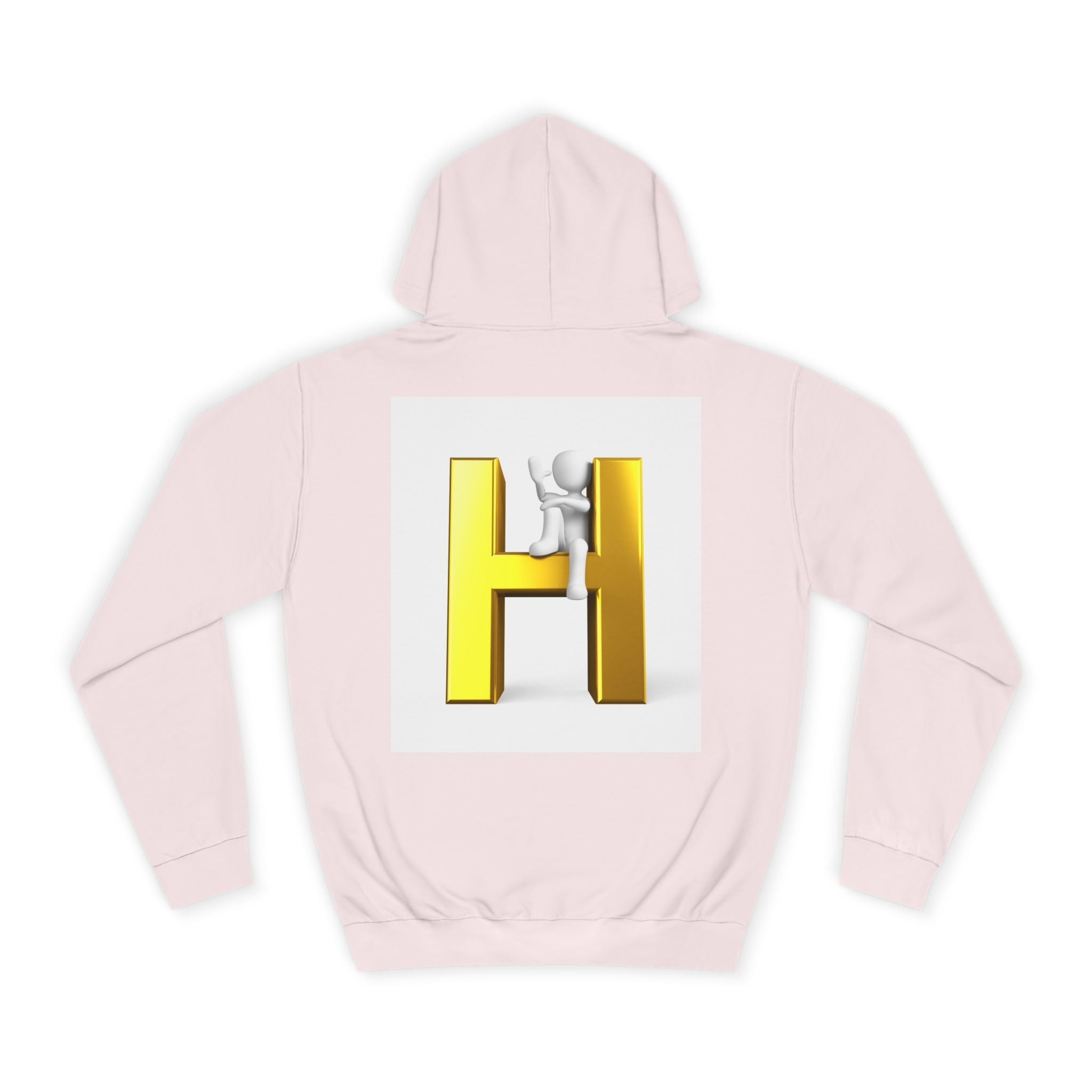 Gold 3D Letter H Hoodie | Monogram Initial Sweatshirt