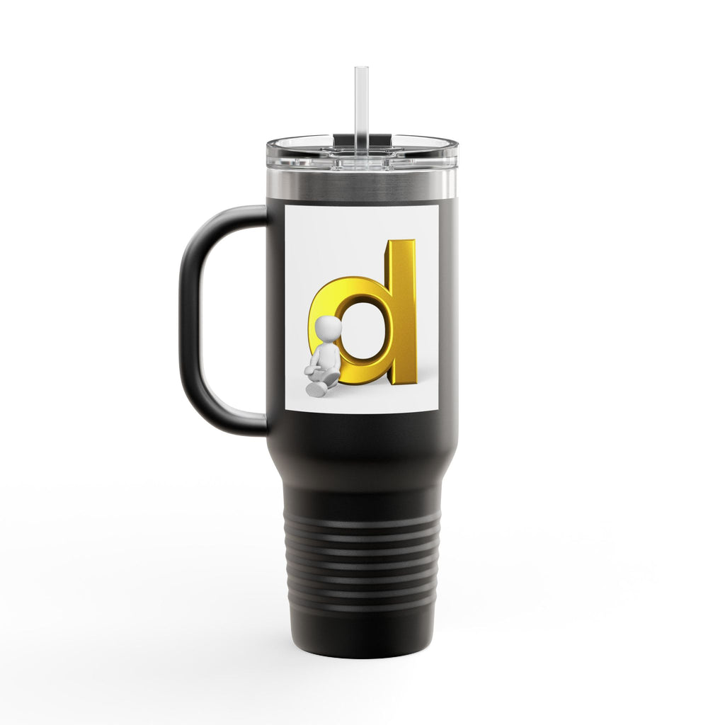 Gold Letter D Initial Travel Mug | 40oz Insulated Tumbler