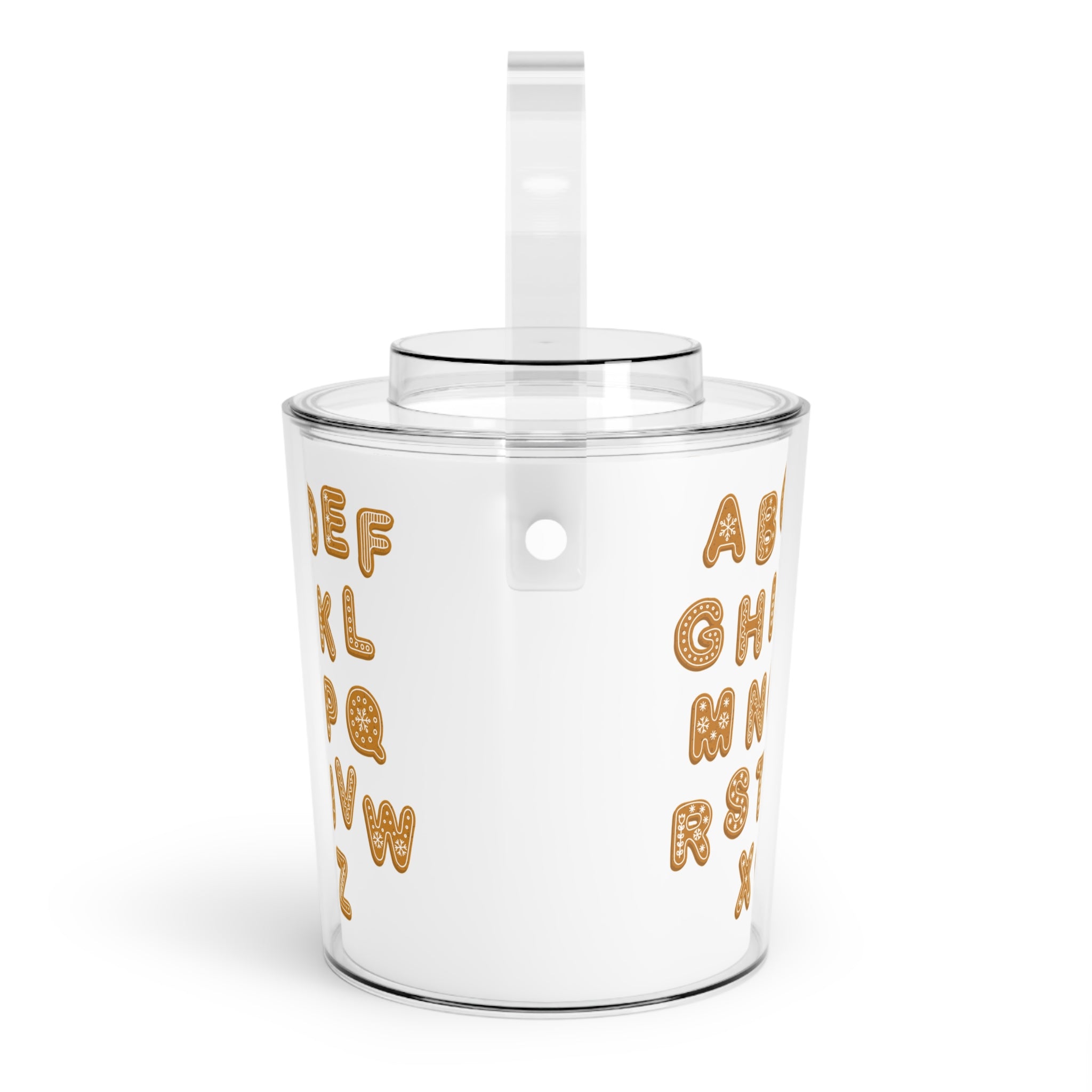 Alphabet Cookie Letters Ice Bucket with Tongs | Vintage Cookie Typography