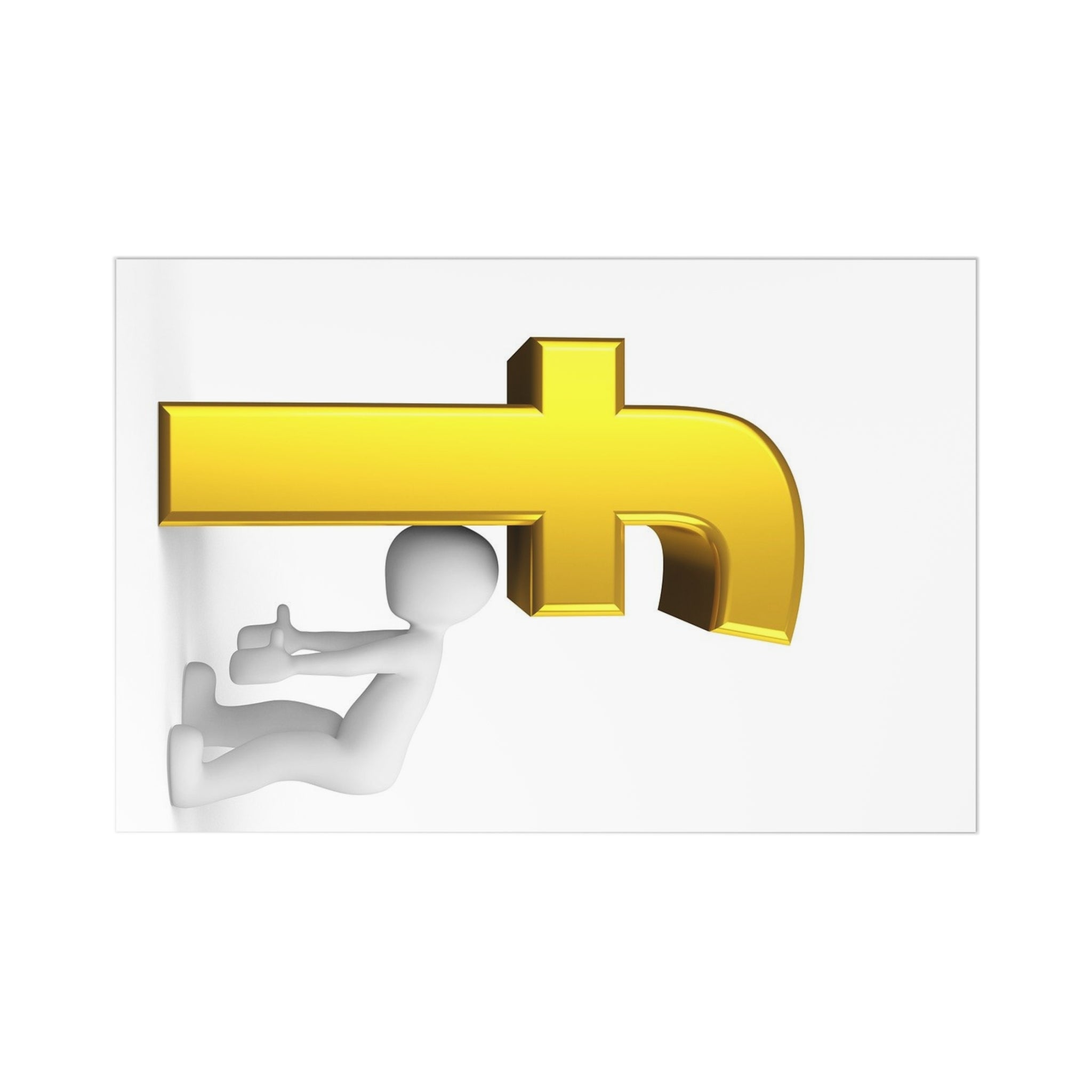 Gold Letter F Symbol Postcards | 7 Pack