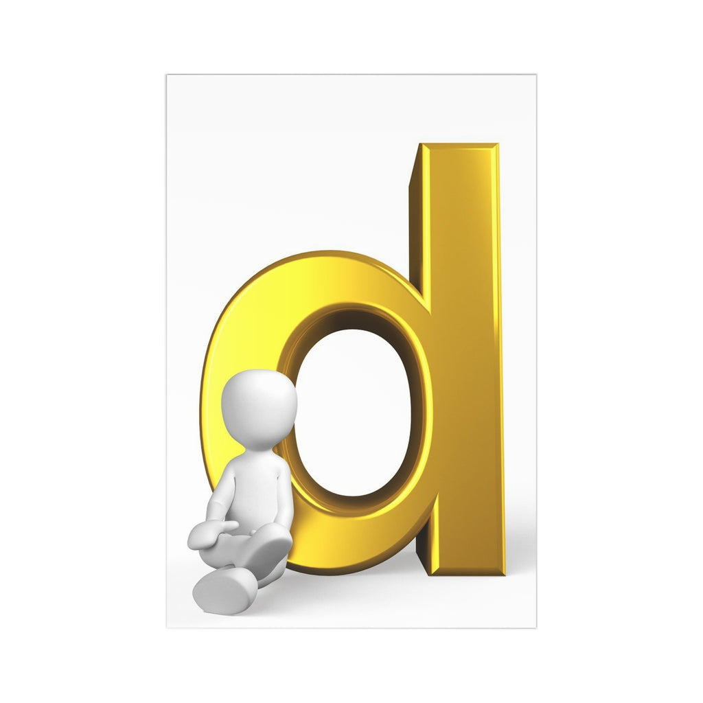 3D Gold Letter D Postcard Set | Alphabet Postcards (7 pcs)
