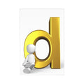3D Gold Letter D Postcard Set | Alphabet Postcards (7 pcs)