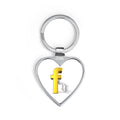 3D Letter F Figure Heart Keychain | Alphabet Initial Keychain
