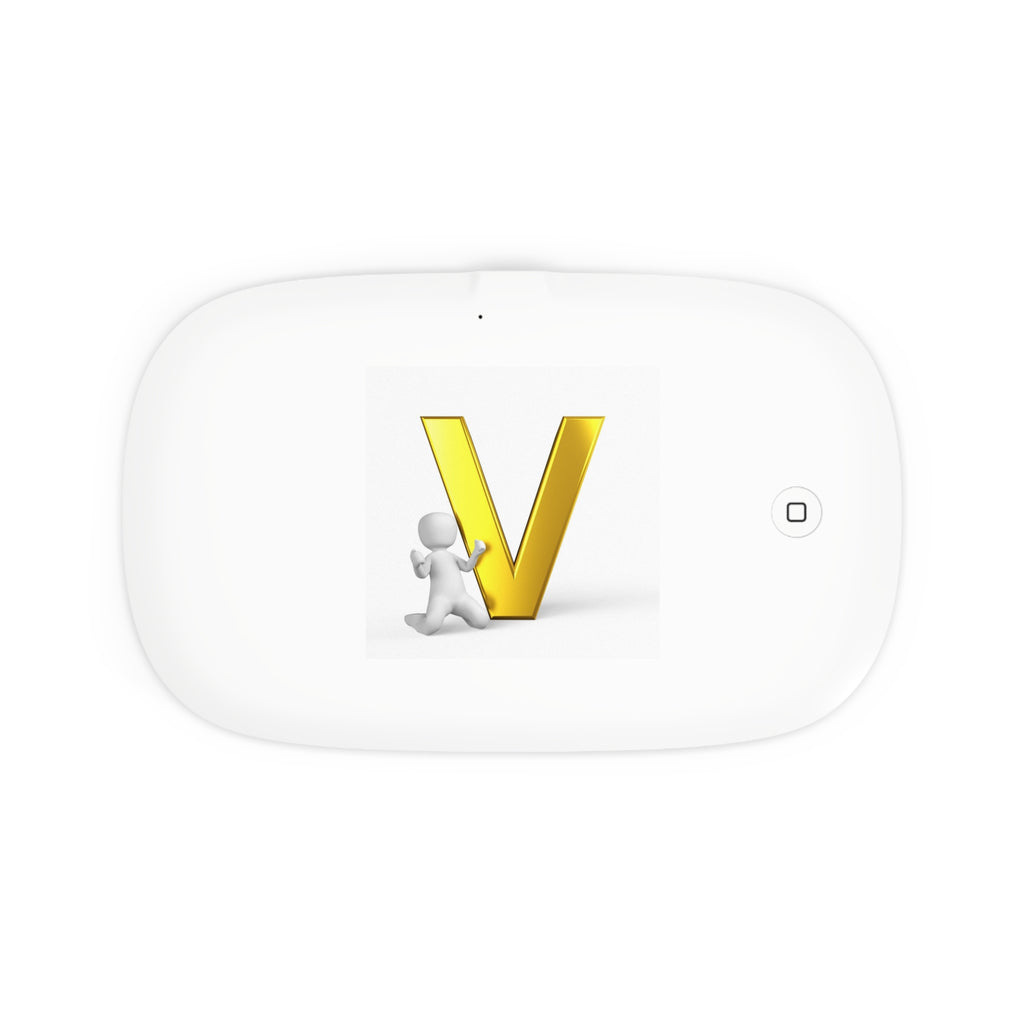 Gold Letter V Logo UV Phone Sanitizer and Wireless Charging Pad