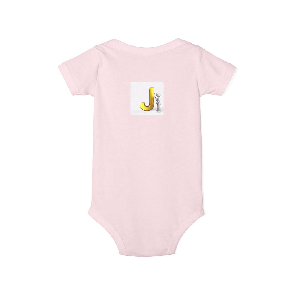 Yellow Letter J with Baby Sloth Infant Onesie | Baby Bodysuit