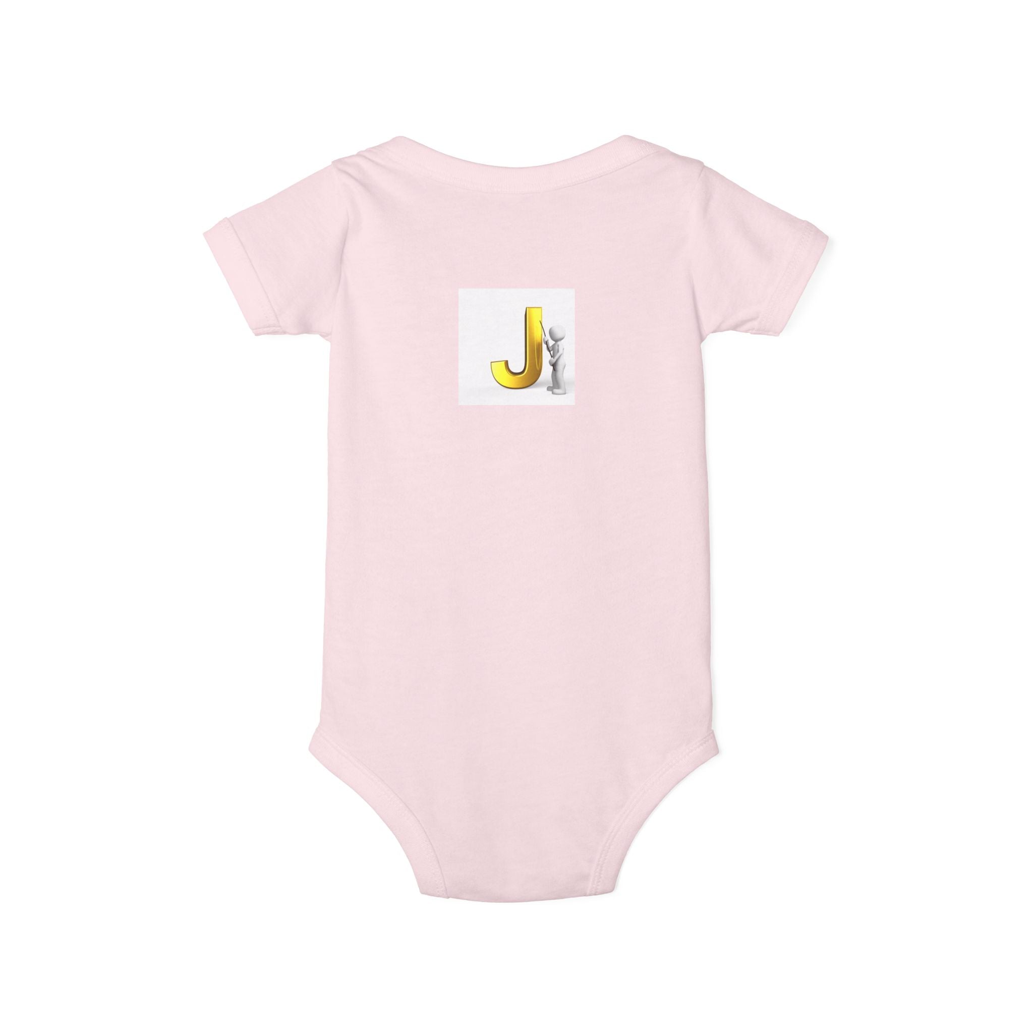 Yellow Letter J with Baby Sloth Infant Onesie | Baby Bodysuit