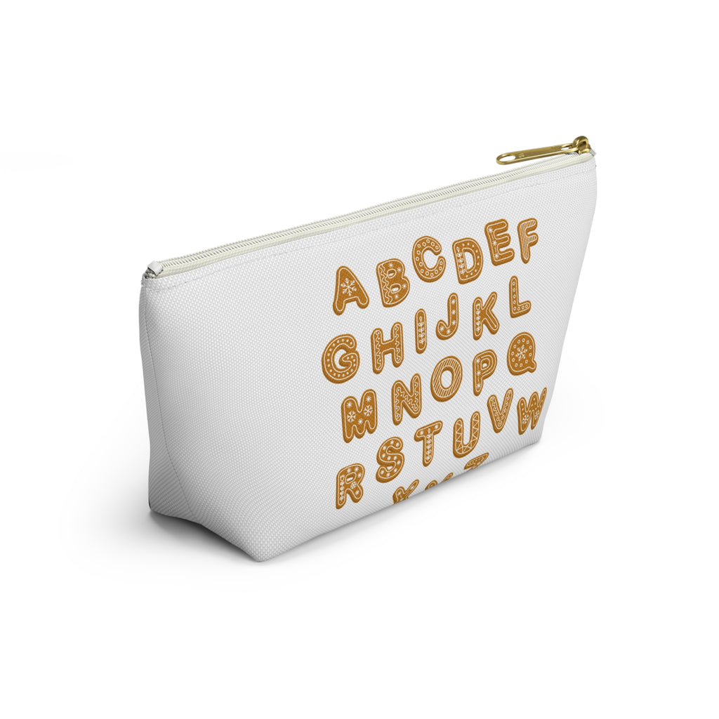 Alphabet Cookie Letters Accessory Pouch | Zipper Makeup Bag