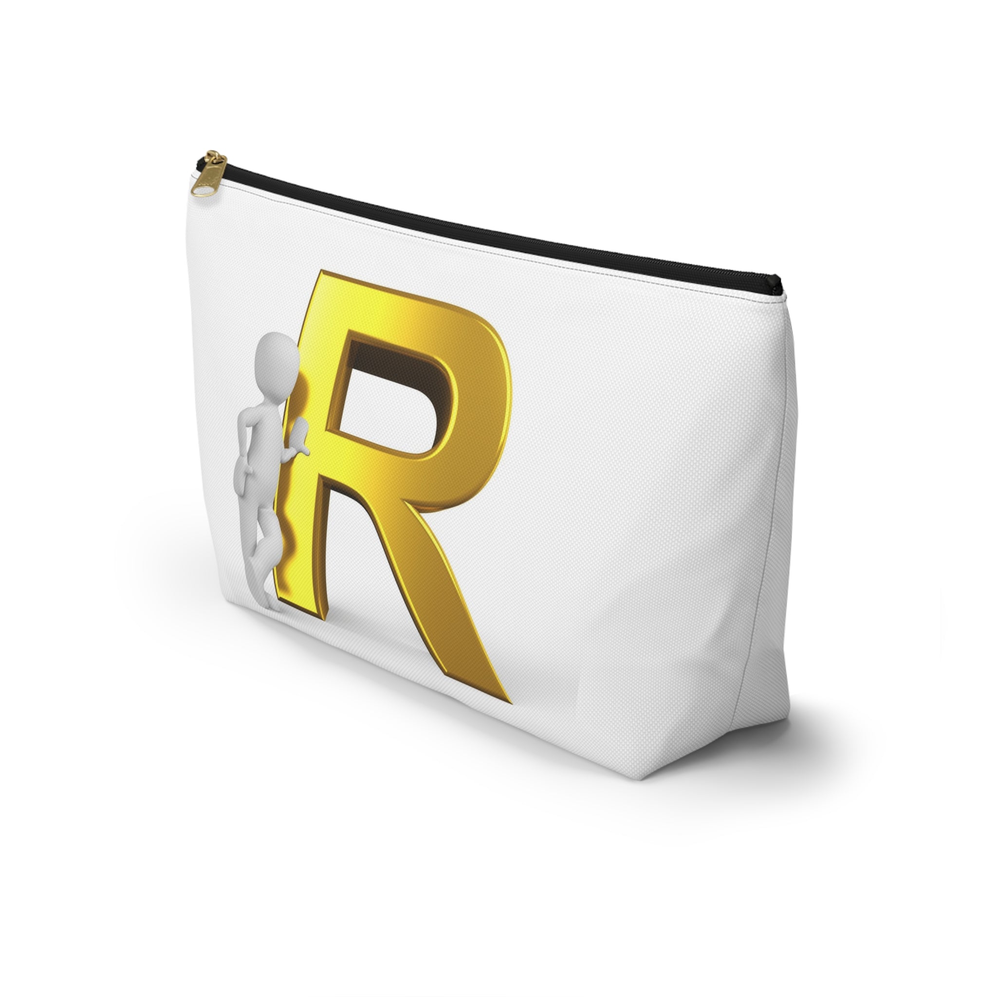 Gold Letter R Initial Accessory Pouch