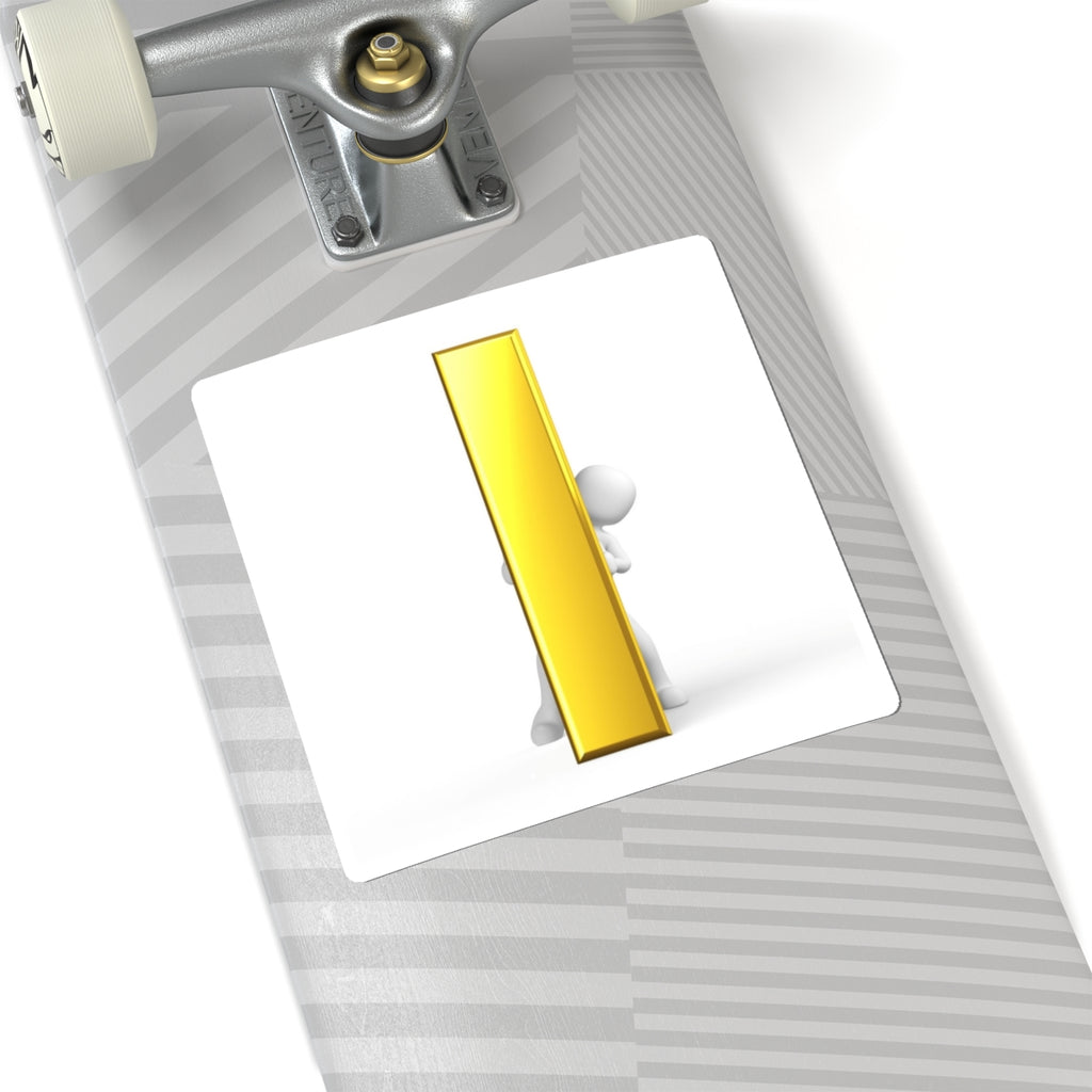 3D Gold Letter i Sticker | Kiss-Cut Sticker